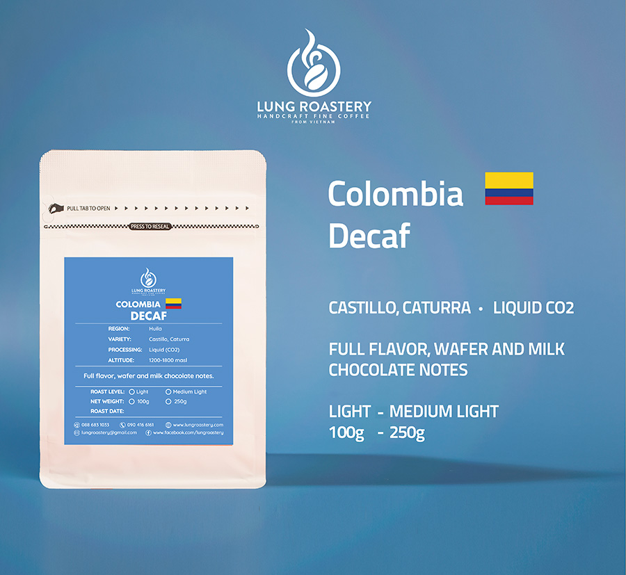 CÀ PHÊ HẠT COLOMBIA DECAF GÓI 250G