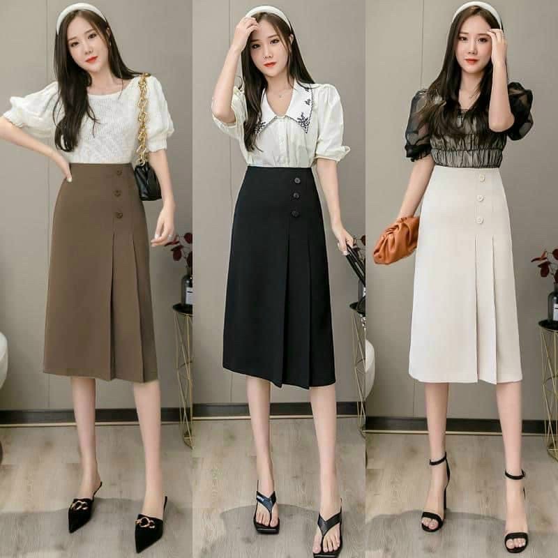 Chân váy xòe dáng công sở