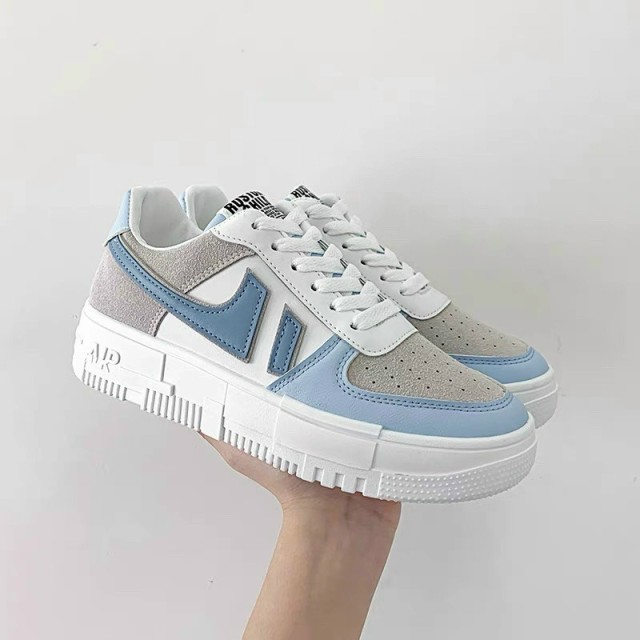 giày nữ da nỉ sneaker đế độn răng cưa 2 màu