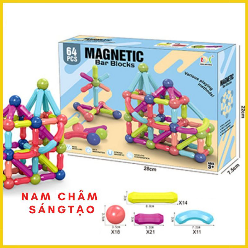 Bộ xếp hình nam châm kích thích sự sáng tạo