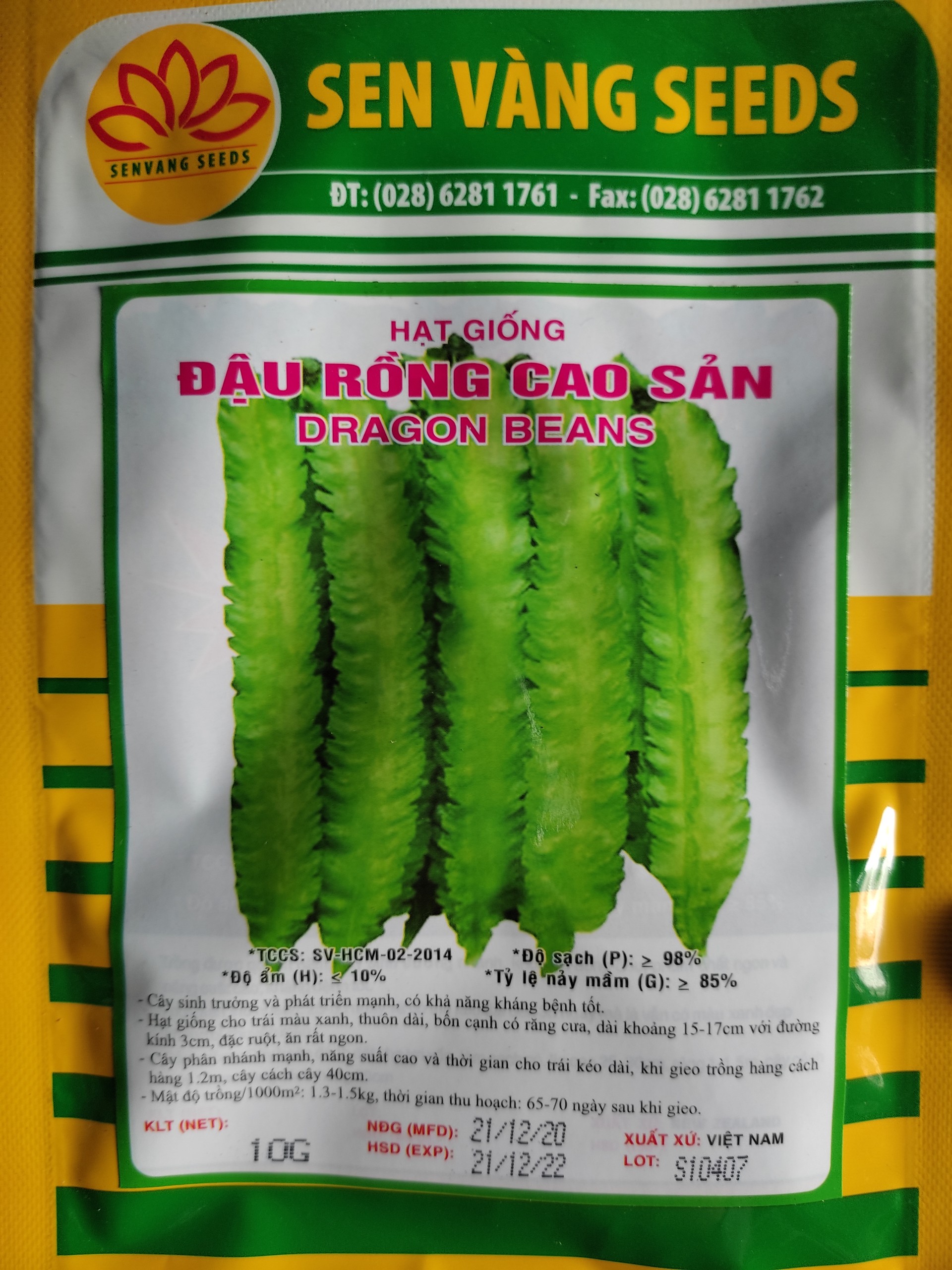 Hạt Giống Đậu Rồng Cao Sản Gói 10gr - Sen Vàng Seeds