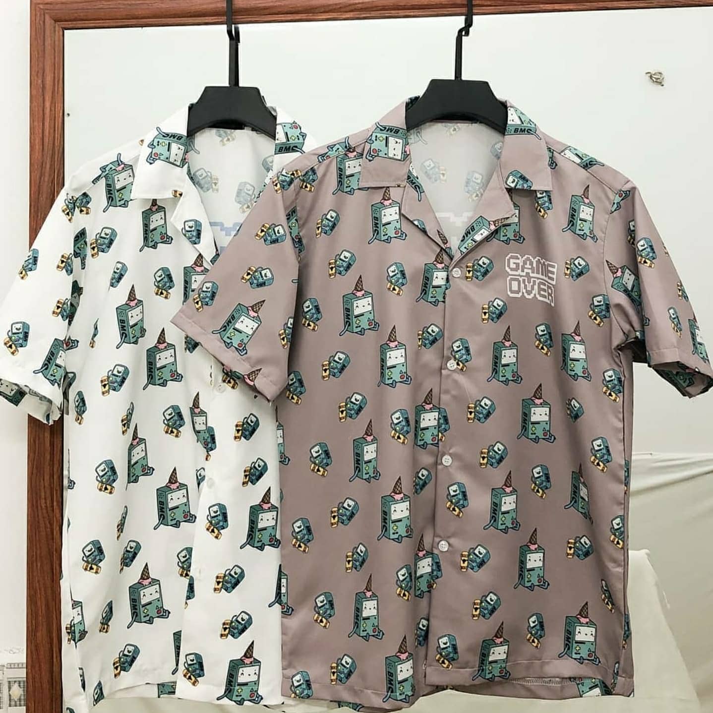 [HCM]ÁO SƠMI BMO UNISEX (XÁM - TRẮNG)