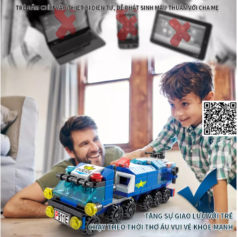 [HCM]1194 Mô hình Lego xe cảnh sát - A 6 trong 1 lắp ráp