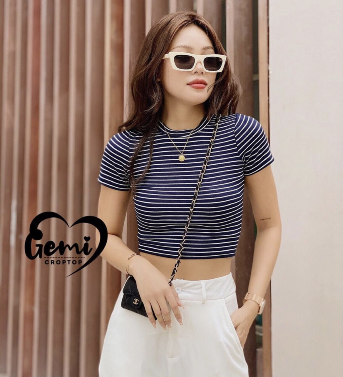 ÁO CROPTOP SỌC BASIC CHẤT THUN GÂN MỀM SNU