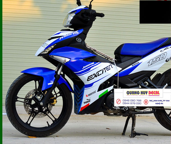 Tem trùm exciter 150 xanh gp trắng,team decal ex150 yamaha ducati