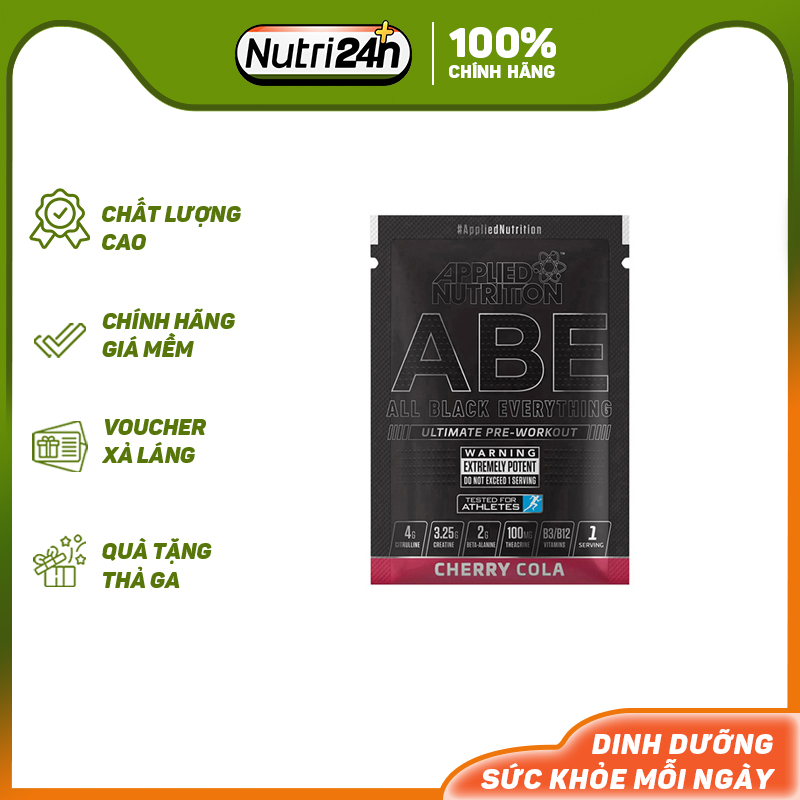 Combo 1- 30 gói sample applied nutrition abe pre workout gói dùng thử