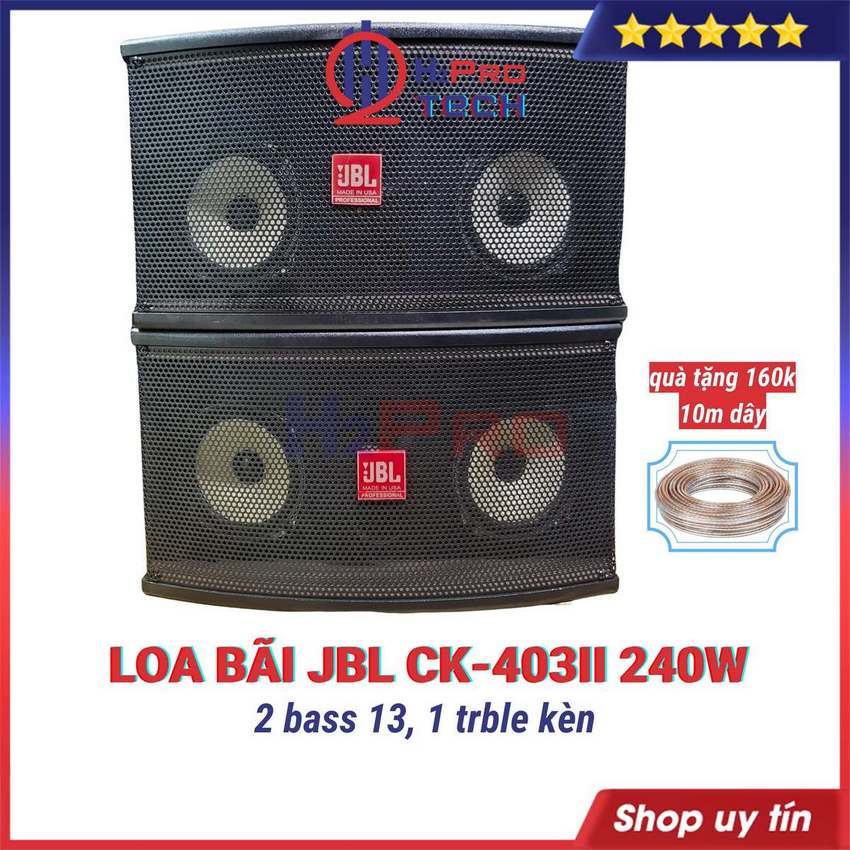 Đôi loa trợ lời jbl ck-403ii bãi zin - bass kép 12cm - 240w, 2 loa lời karaoke gia đình cao cấp, quà 10m dây-h2pro tech