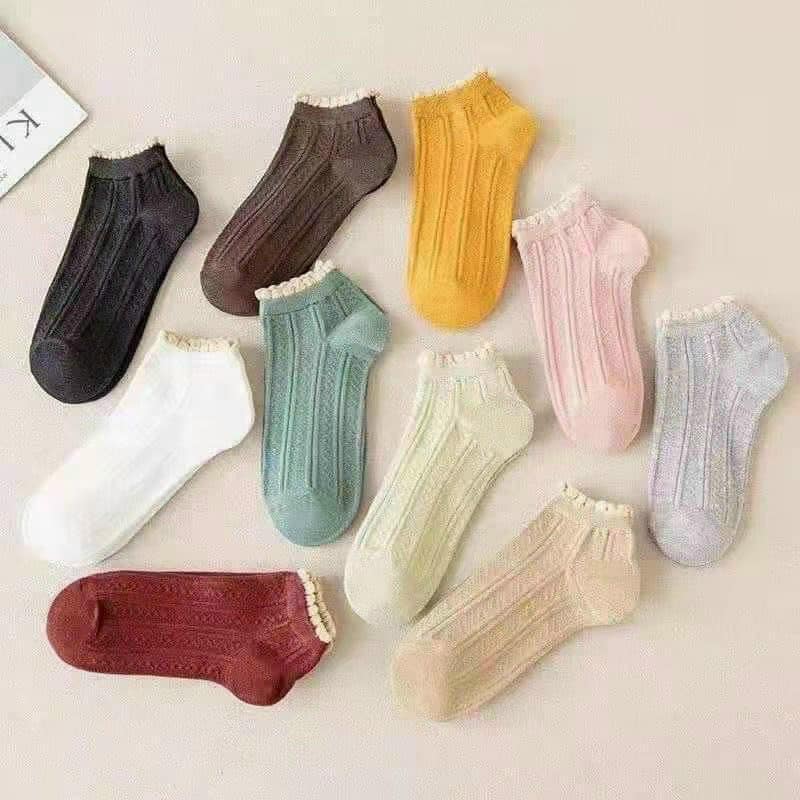 Sét 5 đôi tất nữ cổ bèo vintage siêu xinh