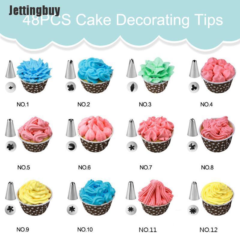 [Jettingbuy] Stainless Steel Icing Piping Nozzles Tools Set Box Cake Decorating A: 24Pcs