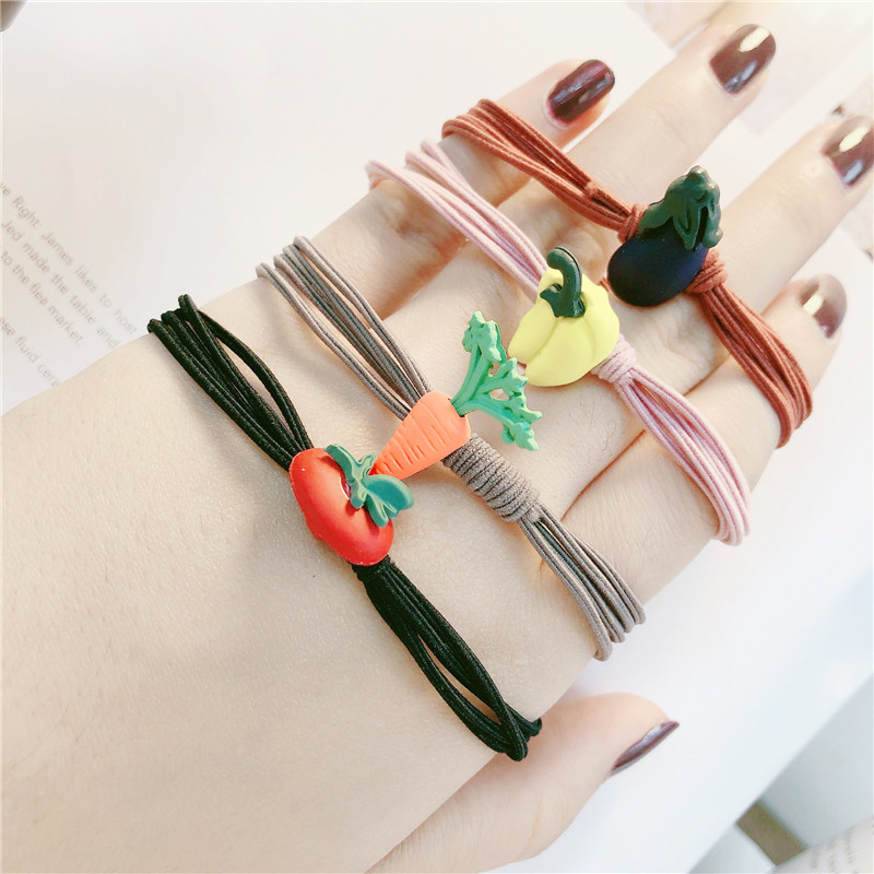 [ SET4 DÂY ] Dây buộc tóc, cột tóc Rau Củ Quả nữ đẹp cực