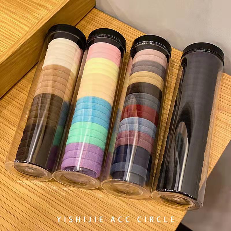 Combo 20 dây thun vải cột tóc kèm ống nhựa hot màu trơn giá rẻ CB22