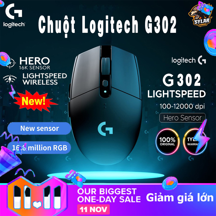 Mouse logitech g302 usb black.chuột chơi game daedalus prime g302-moba.chuột chơi game có dây logitech g302 gaming usb led.