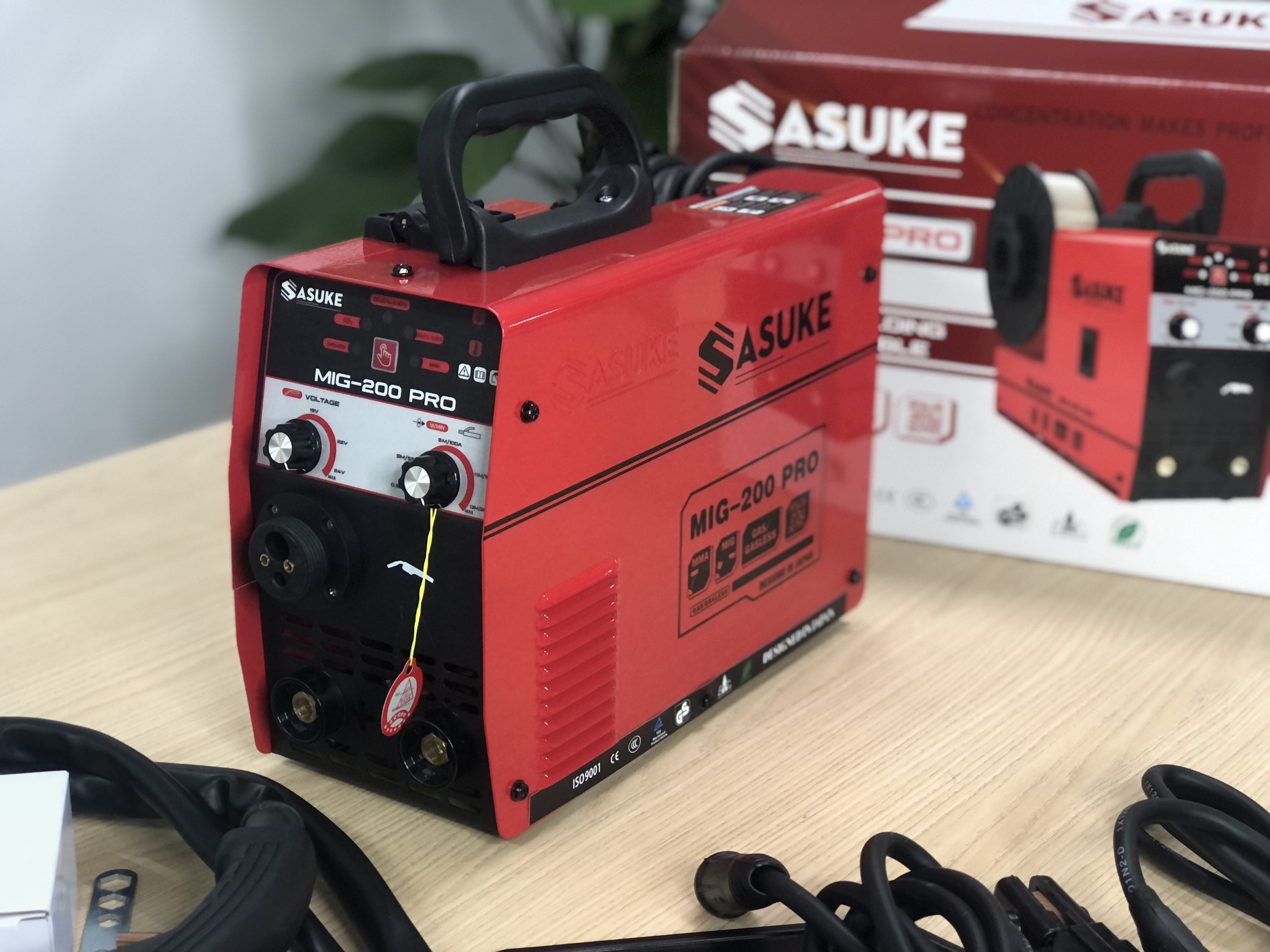 Máy hàn mig không dùng khí - sasuke - kenmax mig 200 mini pro - cuộn dây 1kg - 5kg