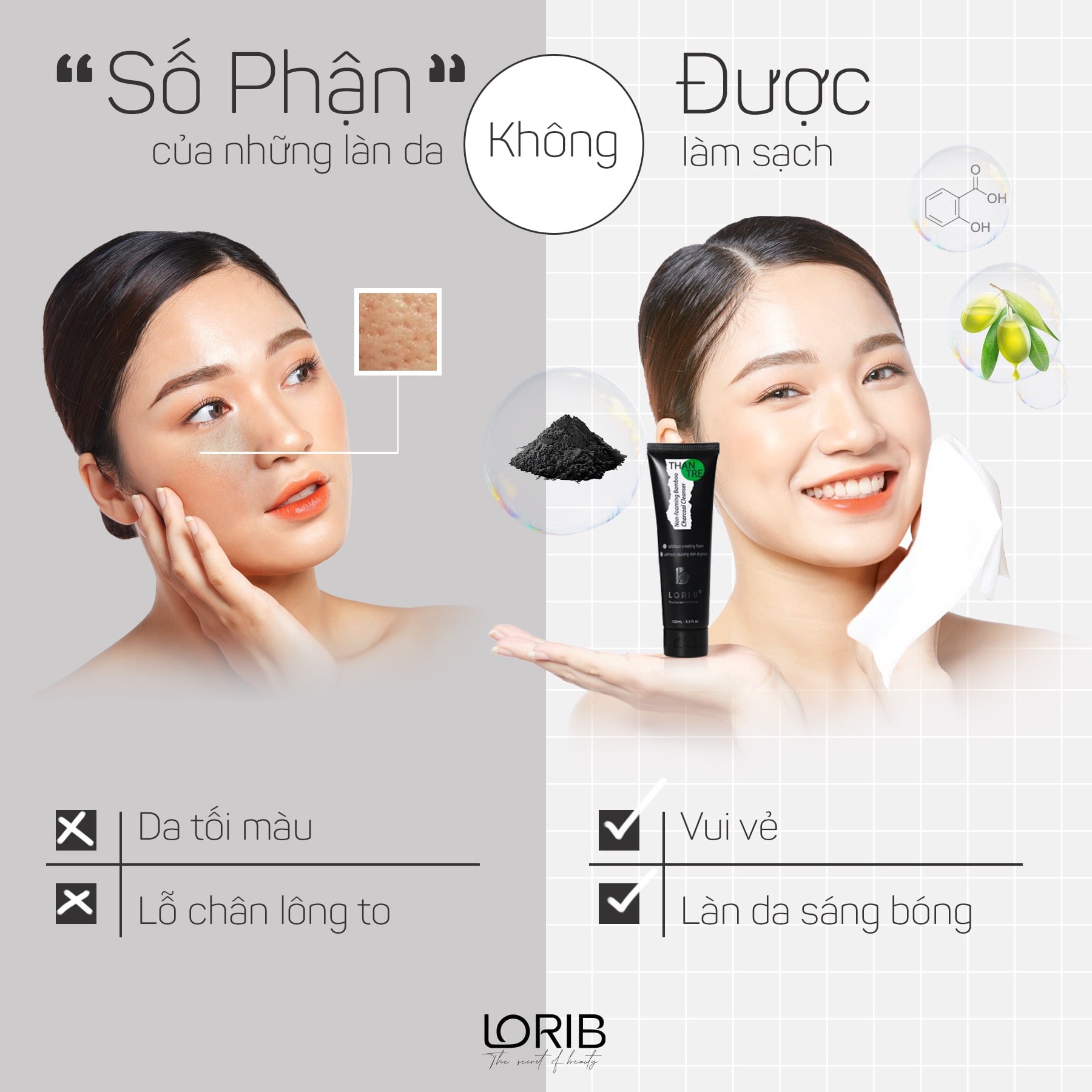 [HCM]Sữa rửa mặt than tre Lori B