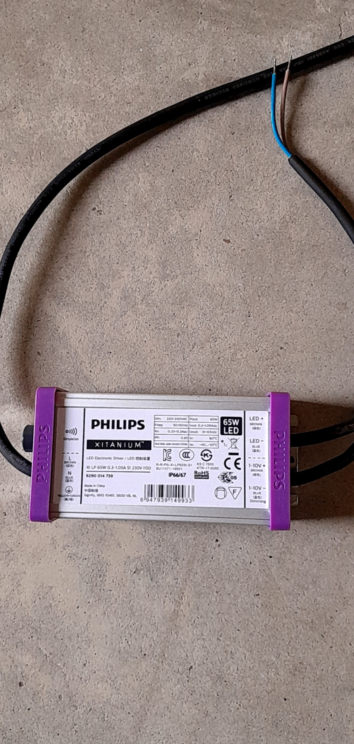 Driver LED philips tím dim 5 cấp công suất 65W