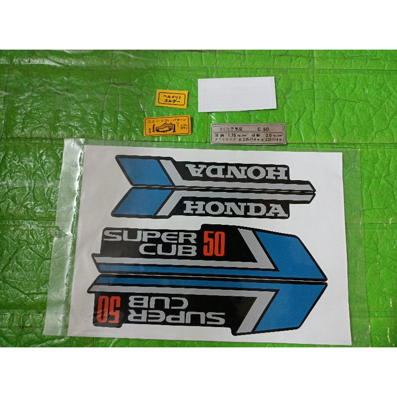 Trọn bộ tem Super Cub 86 50 màu xanh dương hàng nhập Thái Lan