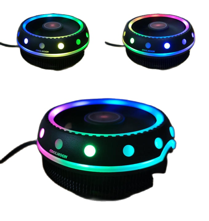 (HCM) Quạt Tản nhiệt cpu Coolmoon UFOX có led RGB auto đổi màu cực đẹp có kèm phụ kiện