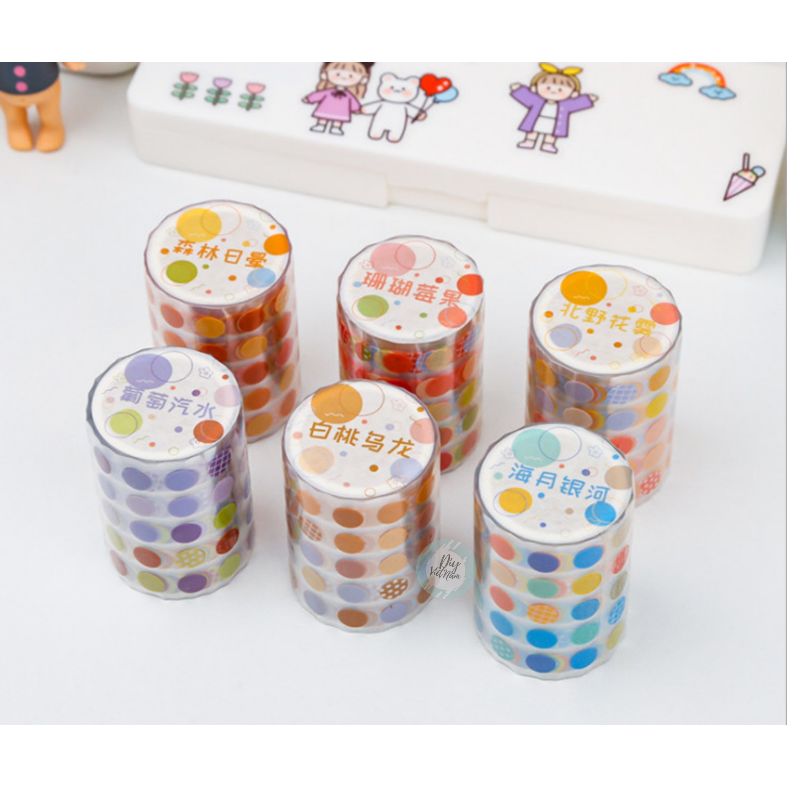 [HCM]BĂNG KEO STICKER DOT HỌA TIẾT