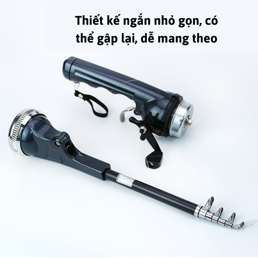 Cần Câu Cá Mini Siêu Ngắn Gấp Gọn Tiện Dụng