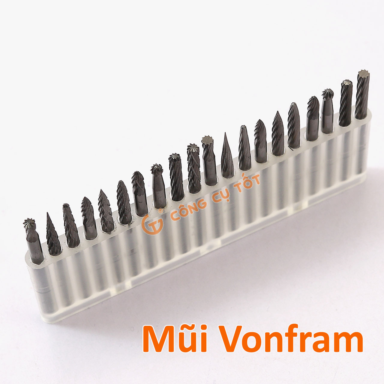 Bộ 20 mũi phay mài - trạm khắc gỗ vonfram trục cốt 3ly