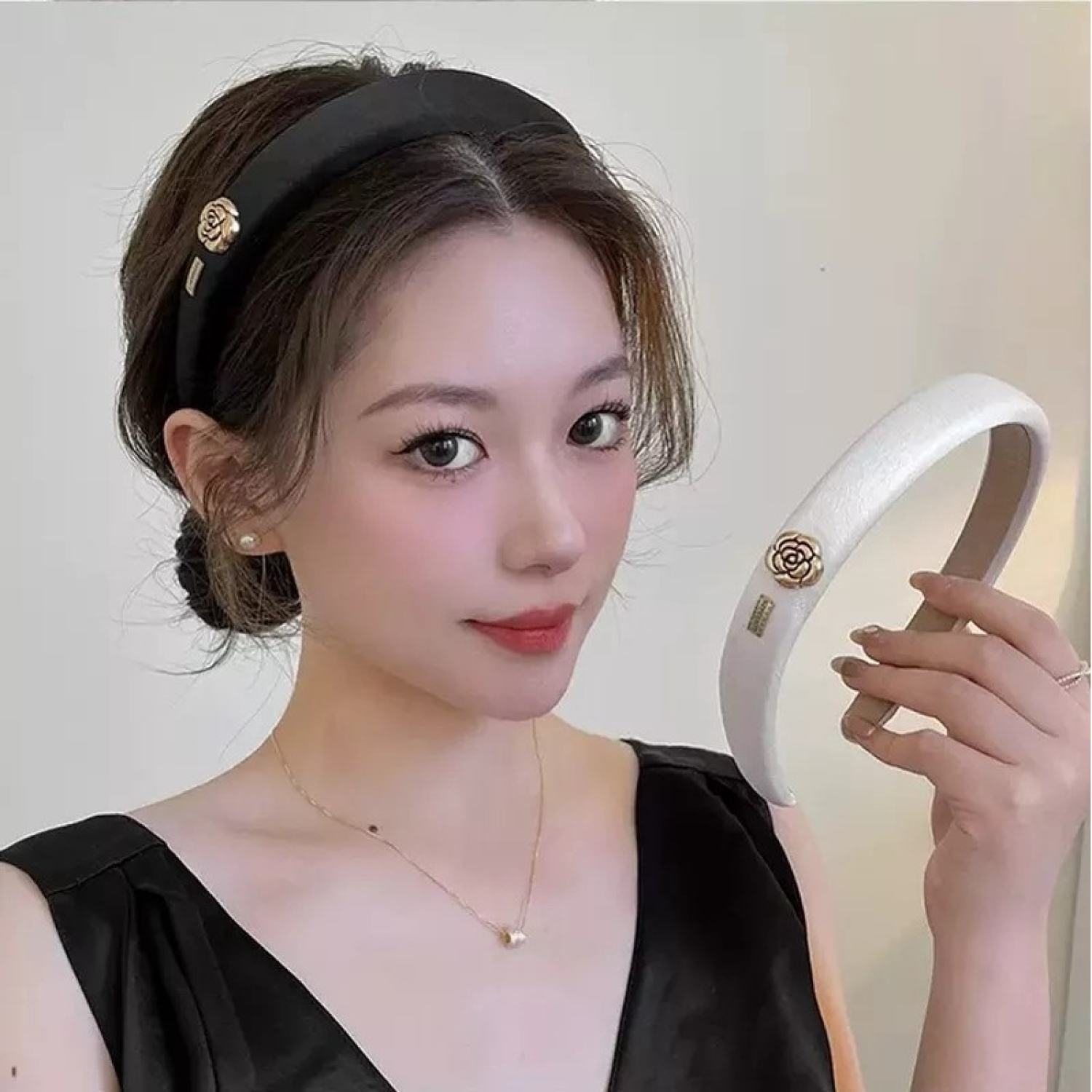 Bờm tóc/băng đô hoa trà siêu xinh cho chị em phụ nữ