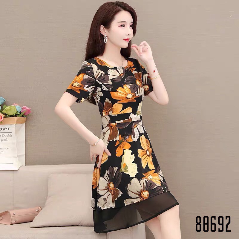 [HCM]ĐẦM HOA VOAN LỤA NỮ CÔNG SỞ QUÝ PHÁI