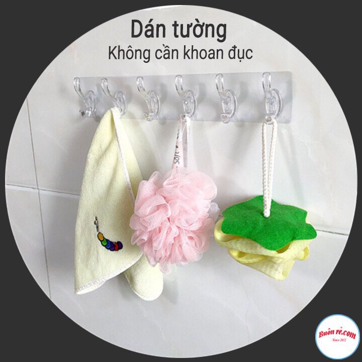 [HÀNG TỐT] Miếng dán tường 6 móc treo