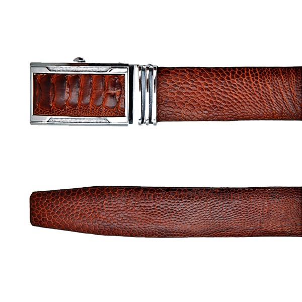Brown assorted ostrich leather men's belt