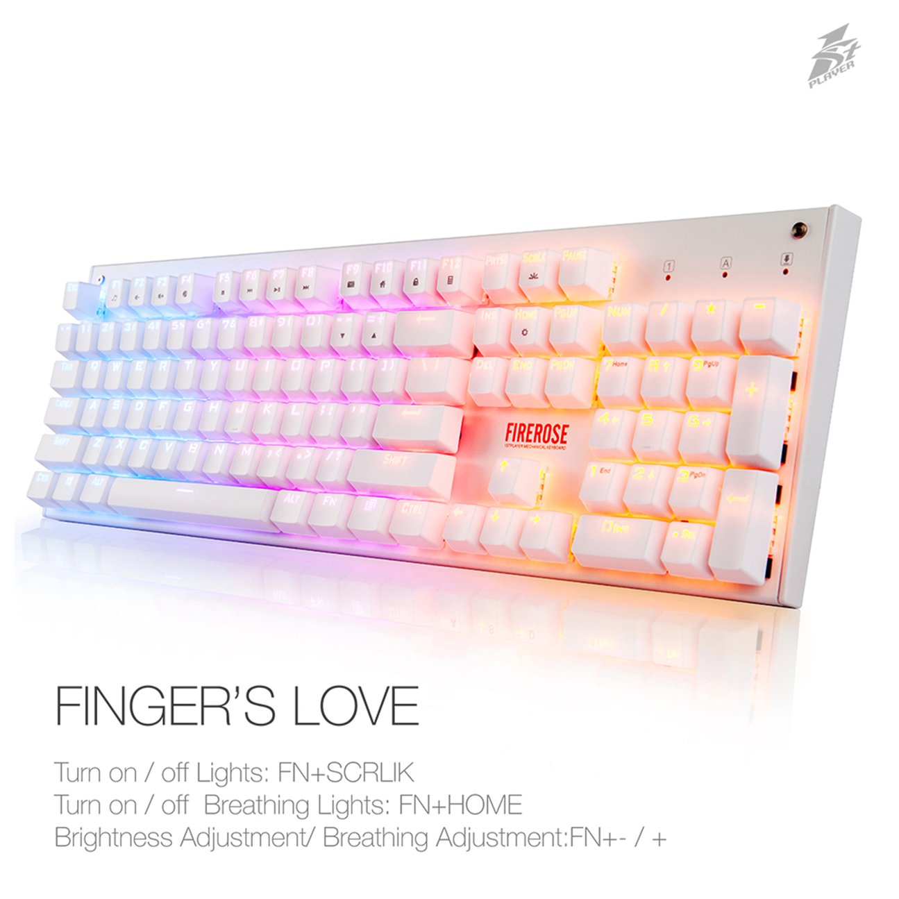 Bàn phím cơ 1STPLAYER DK3 blue switch trắng