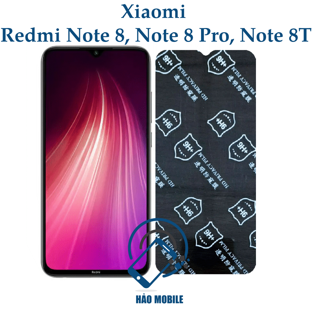 Dán chống nhìn trộm xiaomi redmi note 8, note 8 pro, note 8t - dán cường lực dẻo nano 9h+