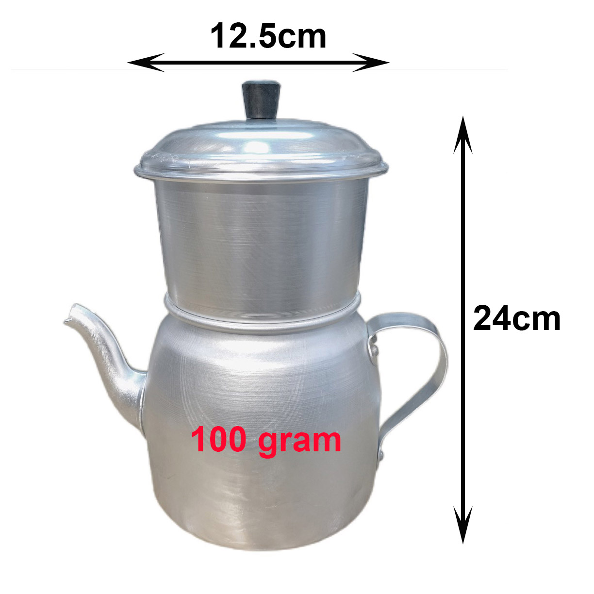 Phin pha cà phê, ấm pha cafe, phin nhôm pha cà phê 100gram - 200gram