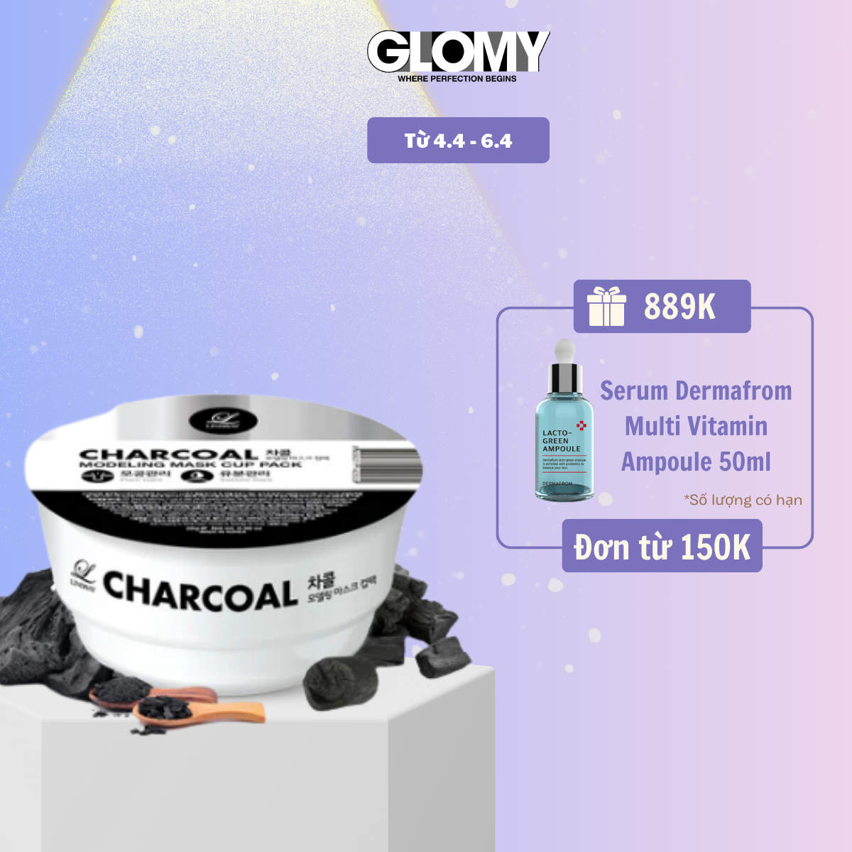 Mặt nạ dẻo LINDSAY than hoạt tính, thải độc, dưỡng trắng - Charcoal Modeling Mask Cup Pack 28g