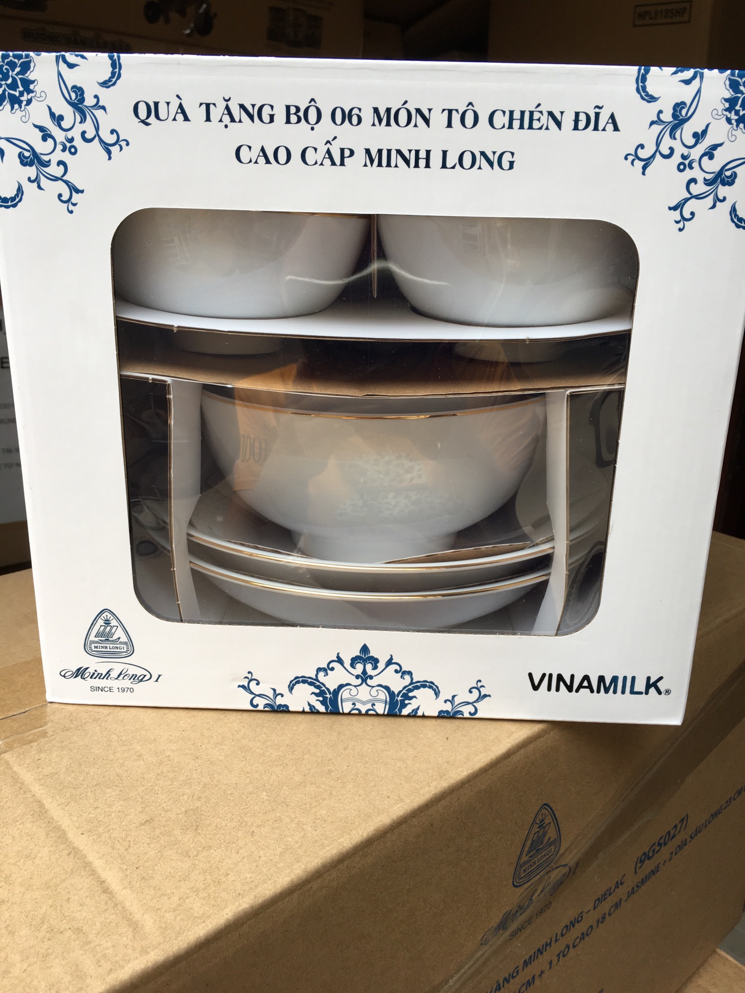 👍🧸 BỘ 6 MÓN TÔ CHÉN DĨA CAO CẤP MINH LONG 👍👍