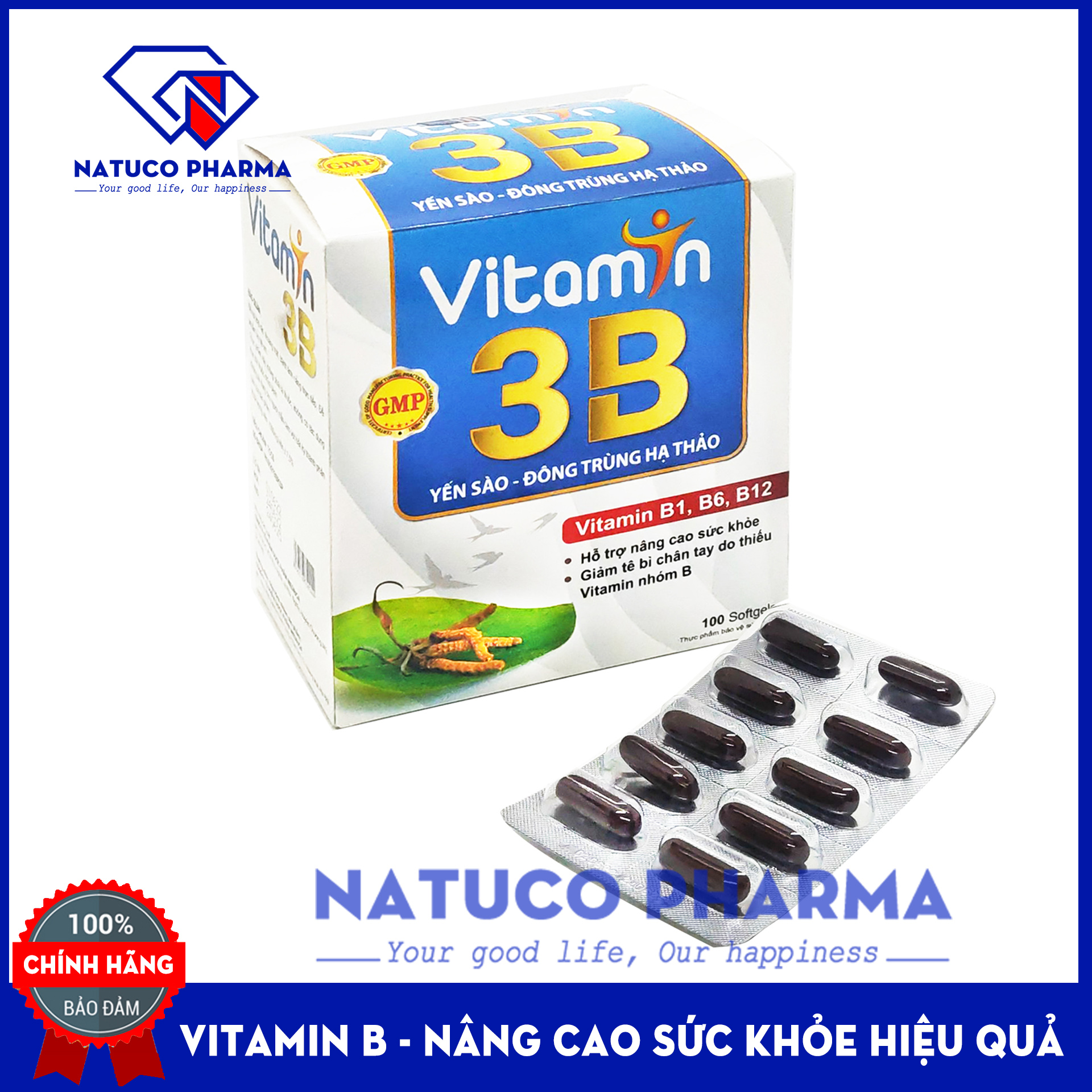 Viên uống bổ sung Vitamin 3B Yến sào đông trùng hạ thảo Bổ sung