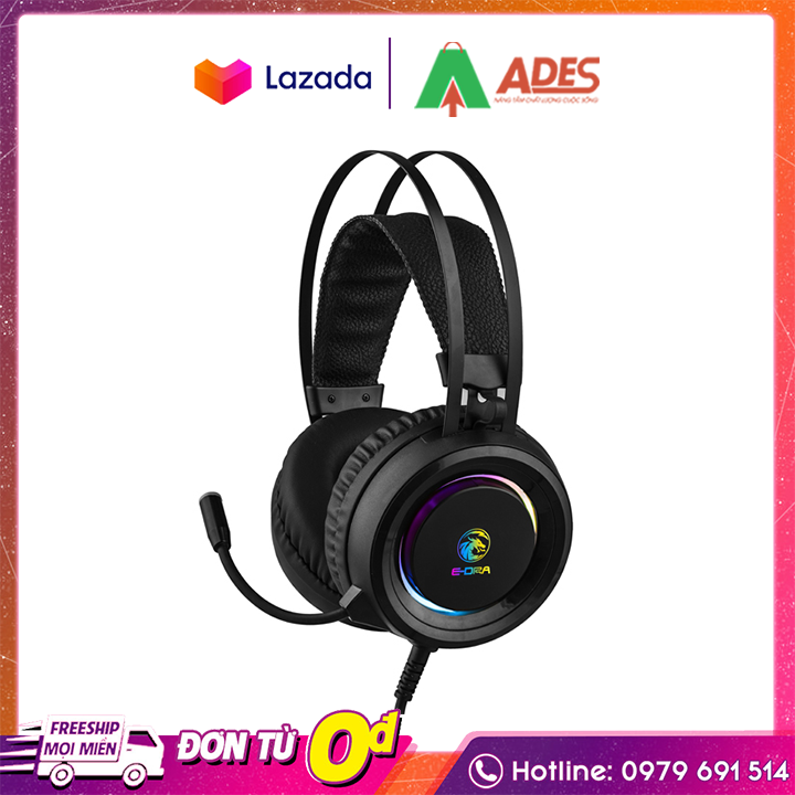 Tai nghe headphone chụp tai gaming edra eh410 pro - có mic có dây chính hãng - bảo hành 24 tháng