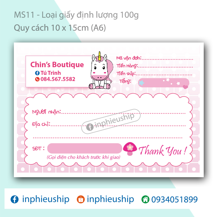 In tên riêng theo yêu cầu 400 phiếu (MS40)