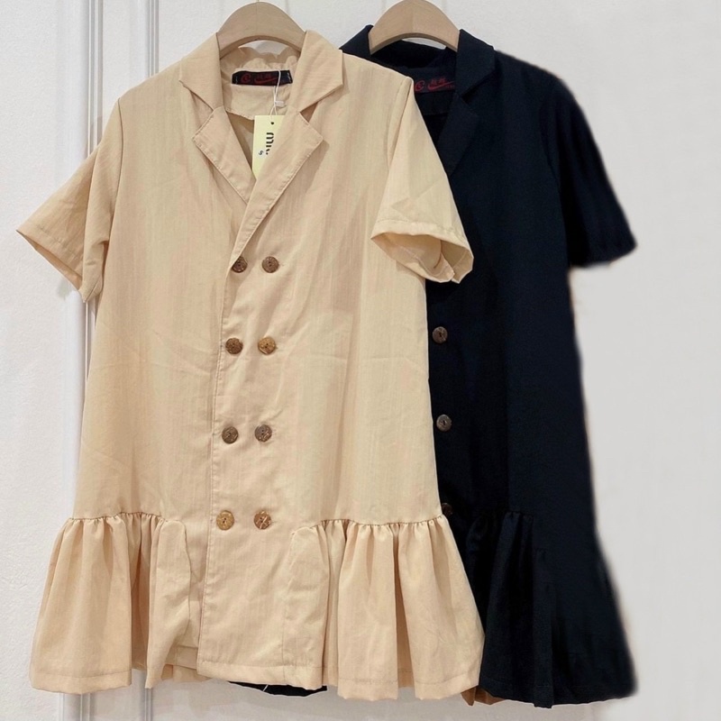 Đầm cổ vest đuôi cá 2 màu