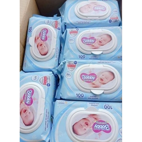 THÙNG 16 gói Khăn ướt Bobby 100 tờ/gói