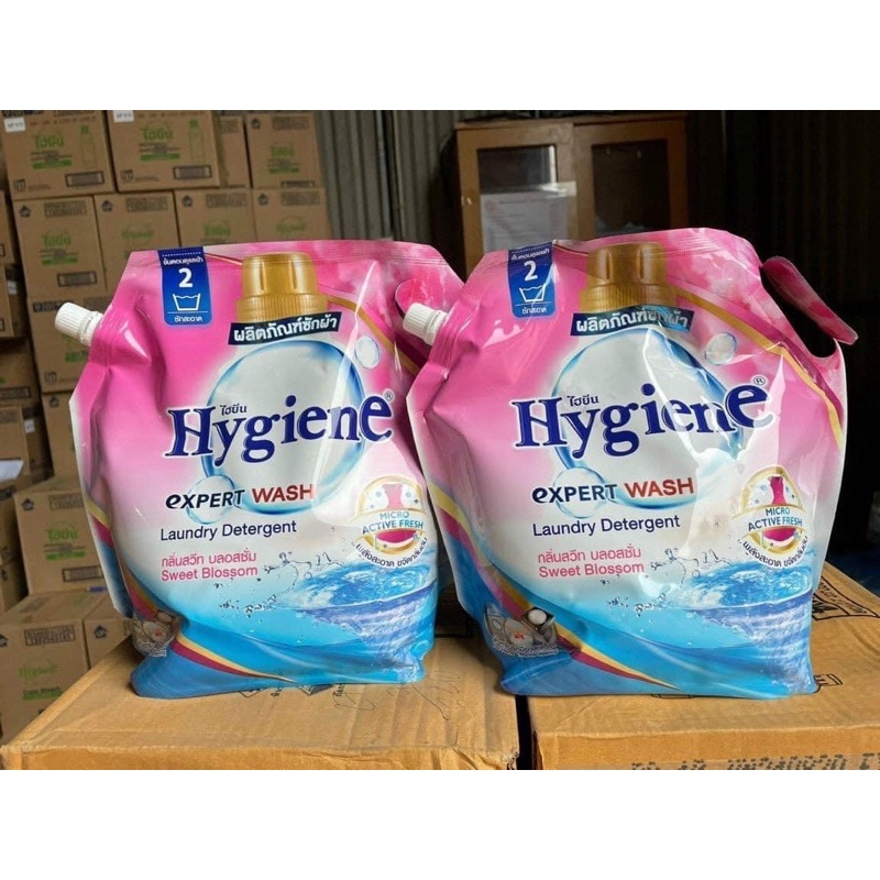 Nước giặt hygiene thái lan đậm đặc an toàn giúp quần áo có hương thơm dễ chịu túi 1800ml