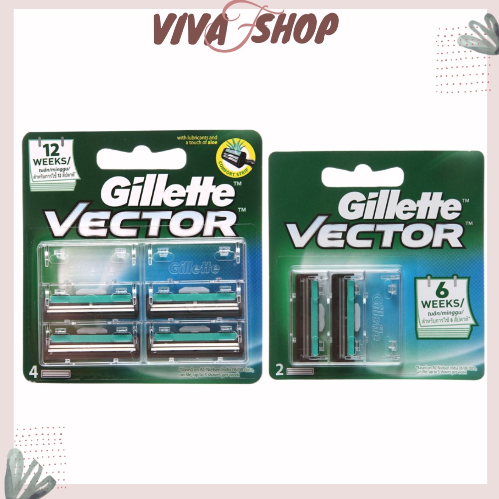 Lưỡi Dao Cạo GILLETTE Vector (2 Lưỡi - 4 lưỡi) - Lưỡi cạo râu