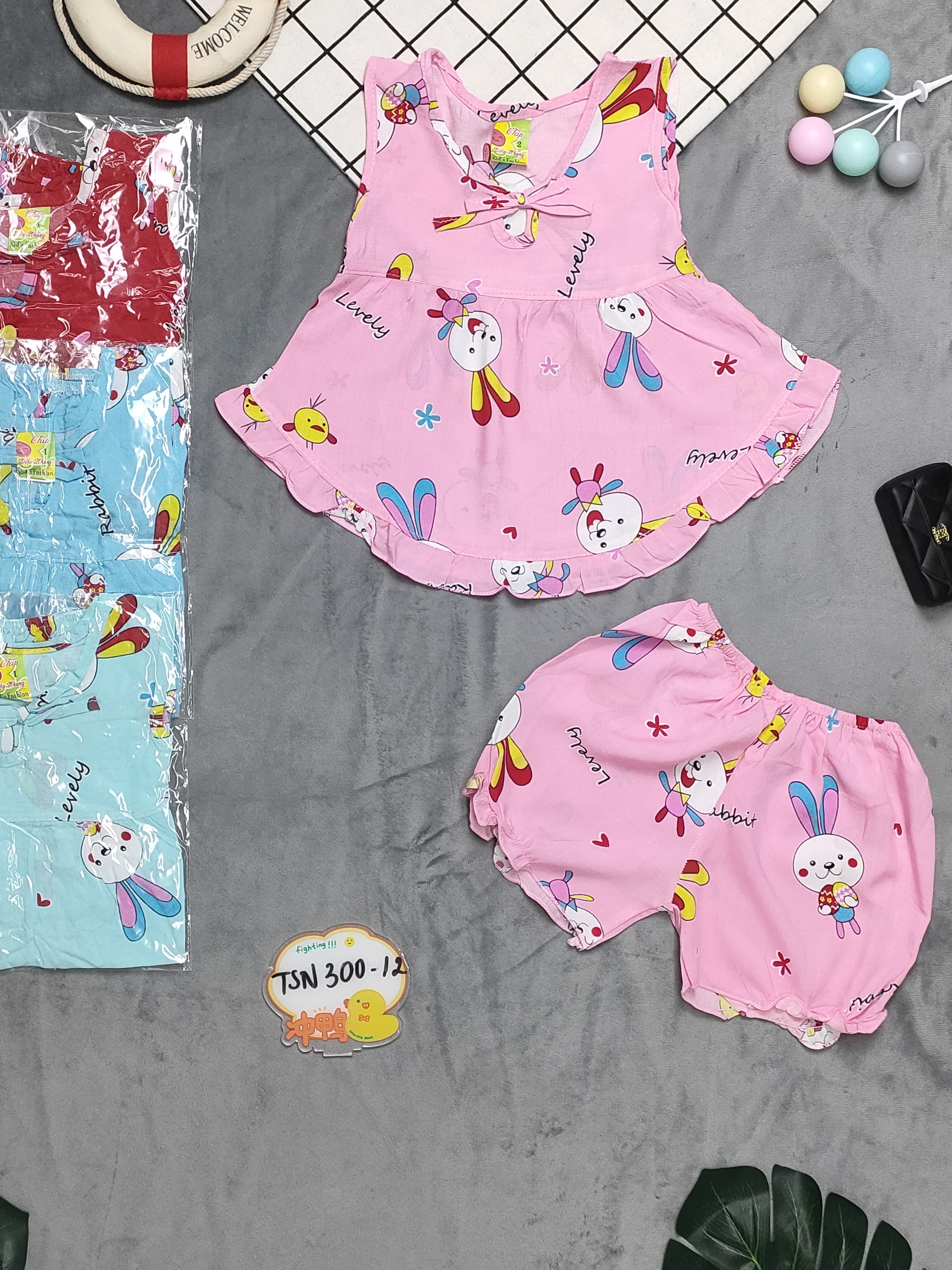 ( 3 bộ 3 màu 3 họa tiết khác nhau) Combo 3 Bộ Tole Cánh Tiên Cột Dây Bé Gái