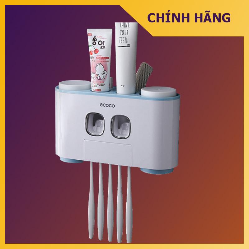 Đồ nội thất, kệ bàn chải, nhả kem đánh răng Ecoco - Có kèm 04 cốc (có 3 màu lựa chọn)