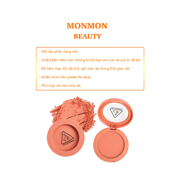 Phấn Má Hồng 3CE Face Blush, Phấn Mềm Mịn Siêu Lì (5.5gr)