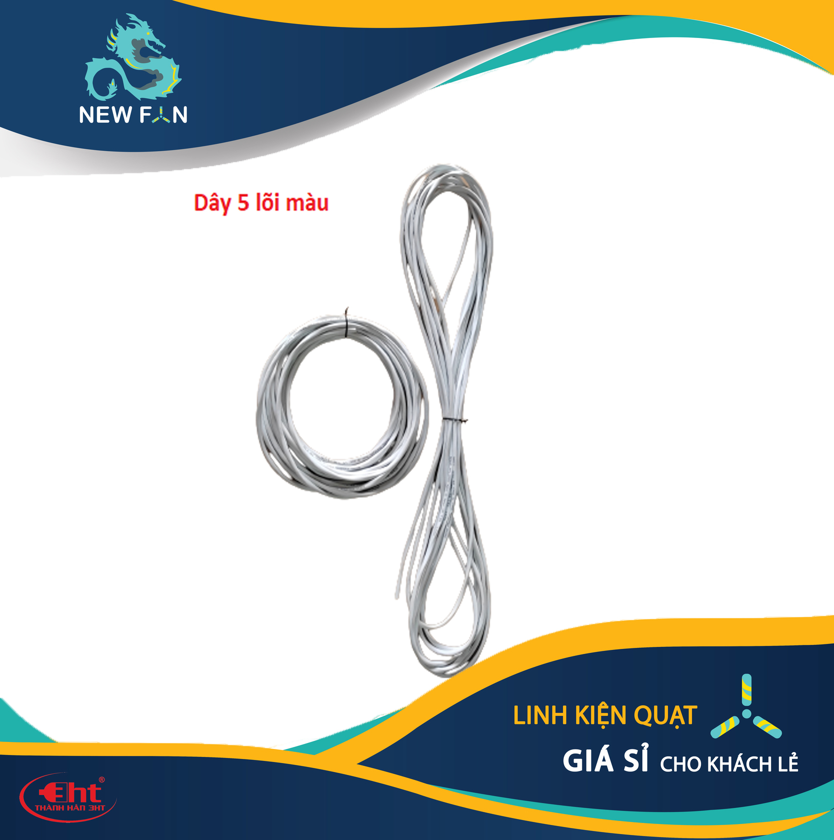 Dây 5 màu - dây nguồn quạt 5 lõi