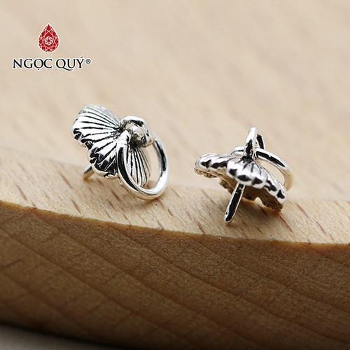 [HCM]Phụ kiện làm mặt dây chuyền hình hoa bạc - Ngọc Qúy Gemstones