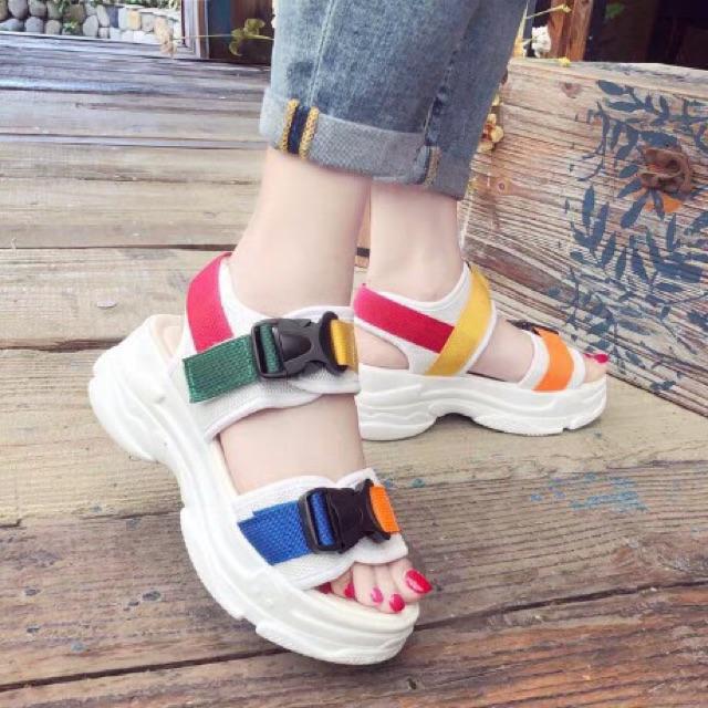 Sandal độn đế 7 màu đẹp GIÀY LINHLINH