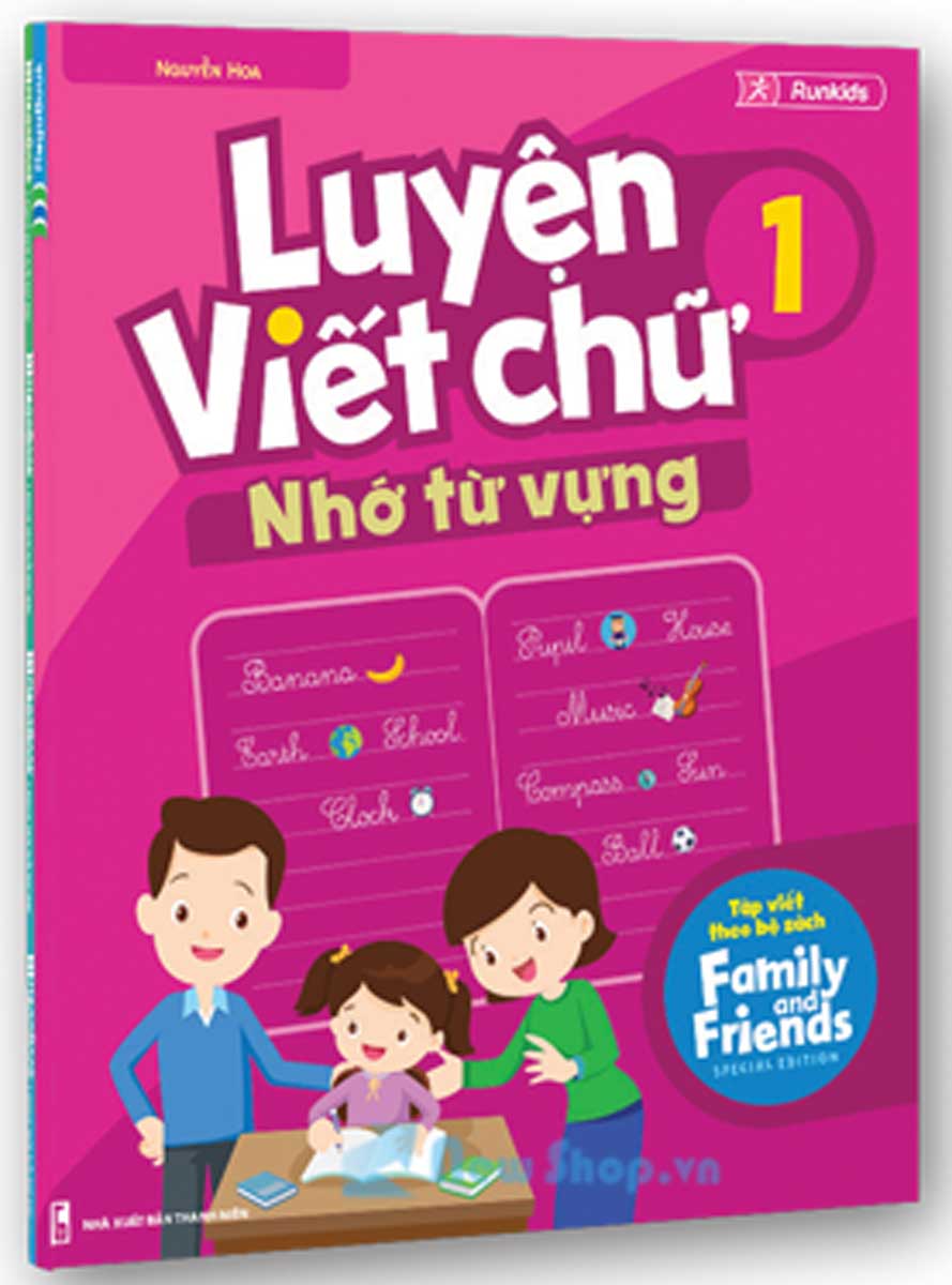 Sách - Luyện Viết Chữ Nhớ Từ Vựng 1 (Tập Viết Theo Family and Friends ) - MEGA - Newshop