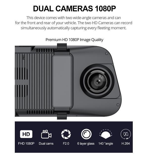 [HCM]Camera hành trình gương PHISUNG Z55 RAM 2GB