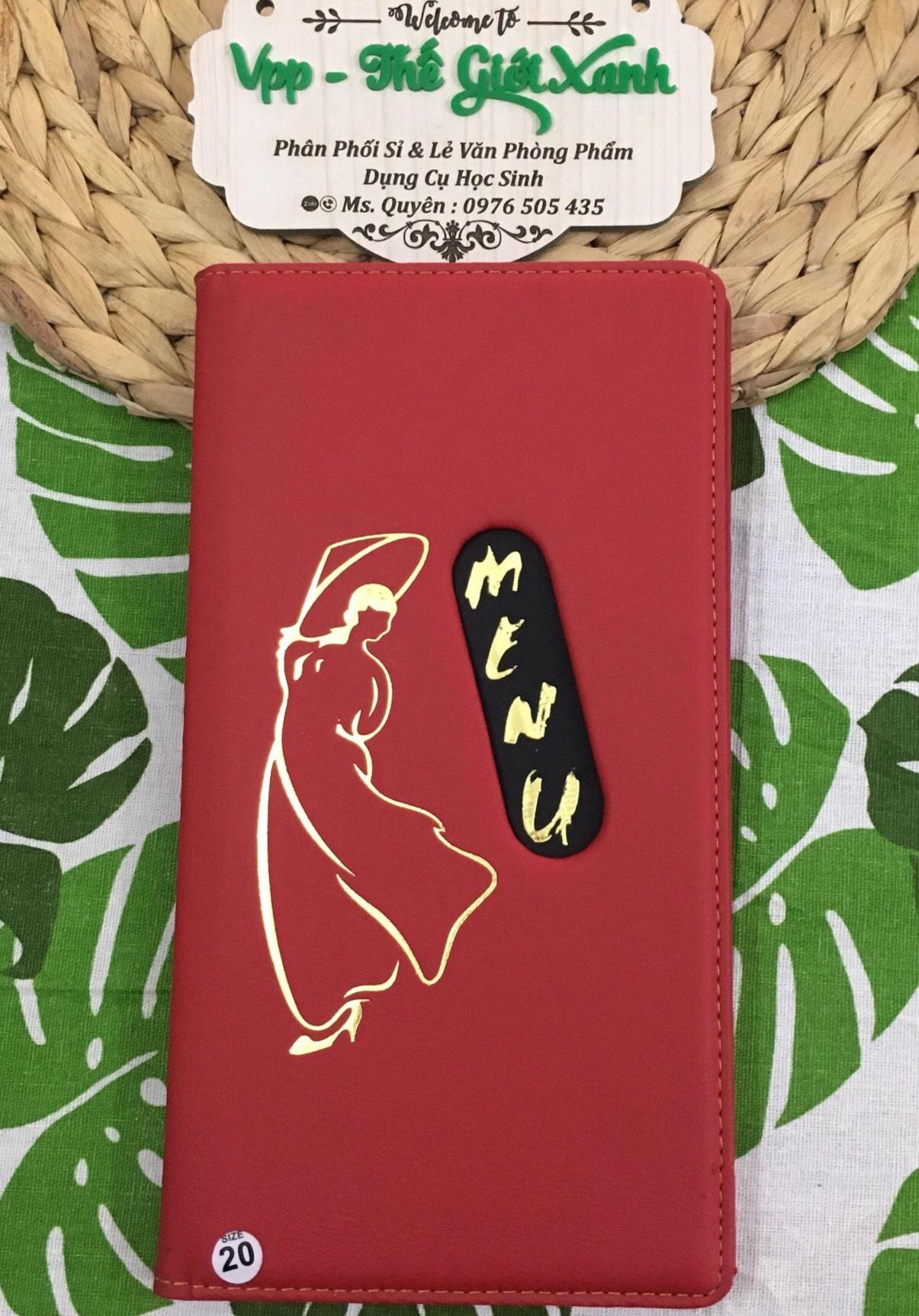 MENU DA A6 HÌNH CÔ GÁI LÁ (15*29CM)
