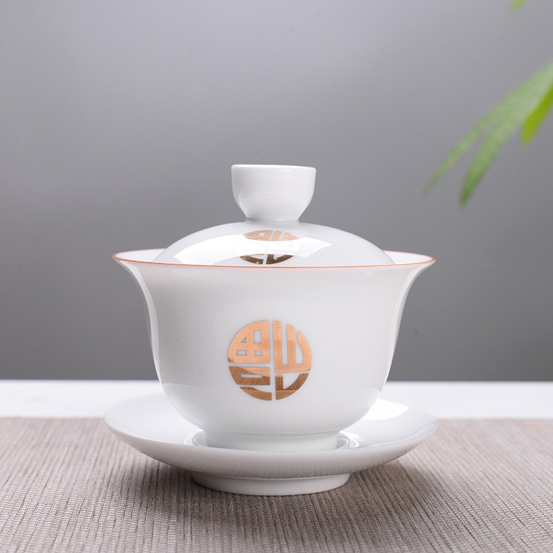 Chén Khải sứ trắng Bạch Định thấu quang 200 ml